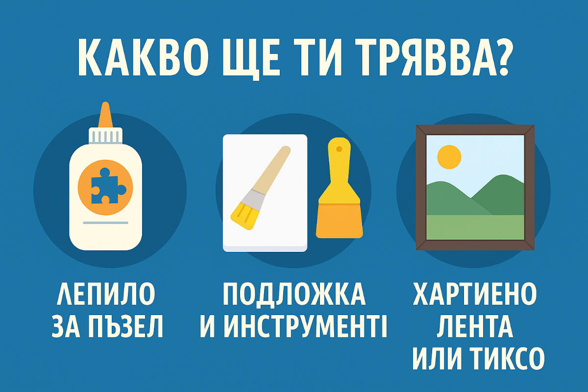 Какво ще ти трябва за лепена на пъзел